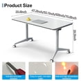 thumbnail image 4 of Folding Conference Table with Wheels 2 Pack 70.8 Inch Flip Top Mobile Training Tables Heavy Duty Spliceable Modular Meeting Room Desk for Office, 4 of 6