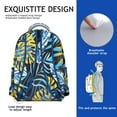 thumbnail image 5 of Summer Beach Backpack Hawaiian Print, Jungle Leaves, Exotic Floral School Bag Colorful Students Travel Backpack, 5 of 6