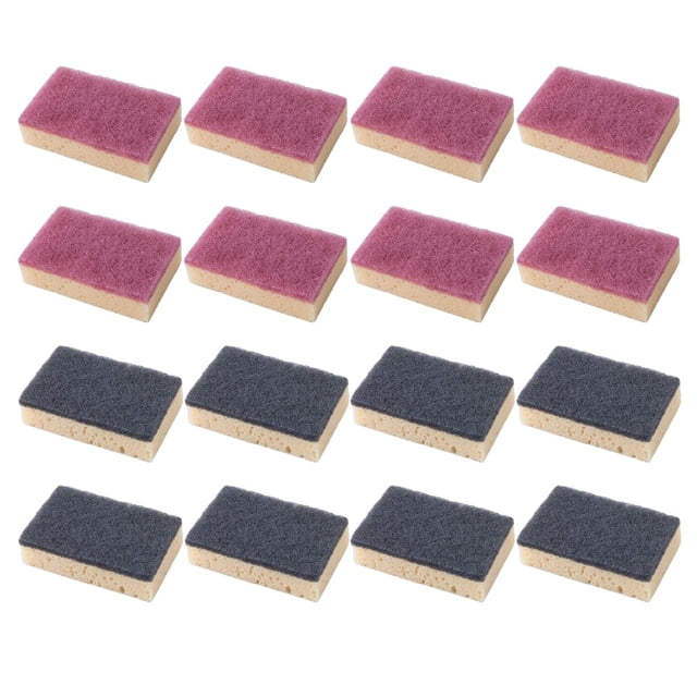 Miangastore 16Set Household Dishcloth Kitchen Sponge Charcoal Black Water Absorption for Restaurants
