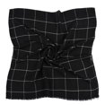 thumbnail image 2 of Duoif Lightweight Scarves, Women Fashion Cotton and Linen Grids Printing Paris Scarf Tie Scarf in Cape Large Scarf for Women Black, 2 of 6