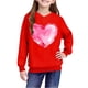 thumbnail image 5 of Sudadera con capucha y estampado de corazón de San Valentín, sudadera de manga larga para niños y niñas, chaqueta para niñas de talla mediana y grande., 5 of 7