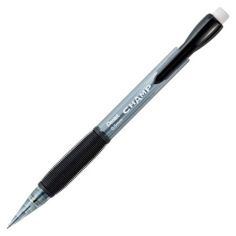 Pentel® CHAMP Mechanical Pencil, 0.5mm, Black Barrel, Preloaded HB Lead, 24 Pack
