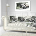 thumbnail image 3 of Designart Horse Cart Black and White - Animal Painting Throw Pillow - 12x20, 3 of 5