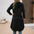 thumbnail image 6 of XIAONU Womens Hoodies Solid Color Kangaroo Pocket Long Hoodie Dress Baggy Long Sleeve Drawstring Oversized Pullover Hoodie Sweatshirts, 6 of 6