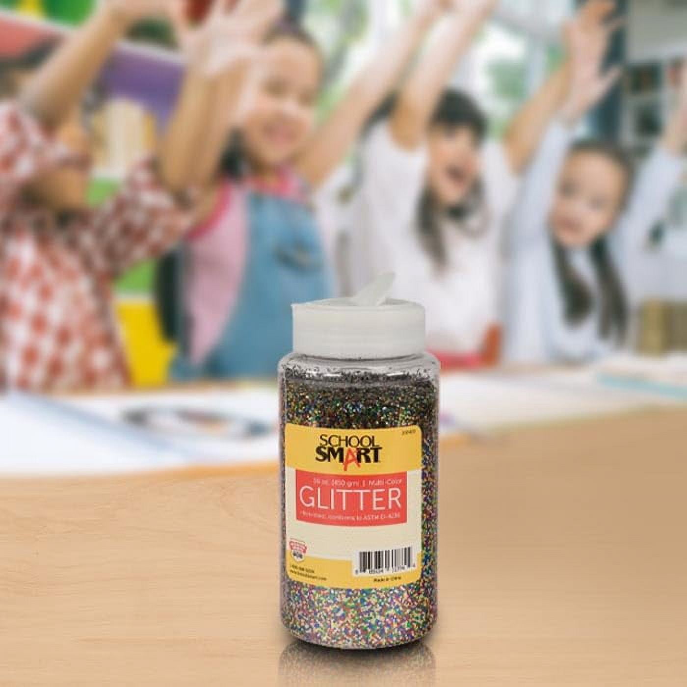 School Smart 2004131 1 lbs Jar Craft Glitter, Multi Color