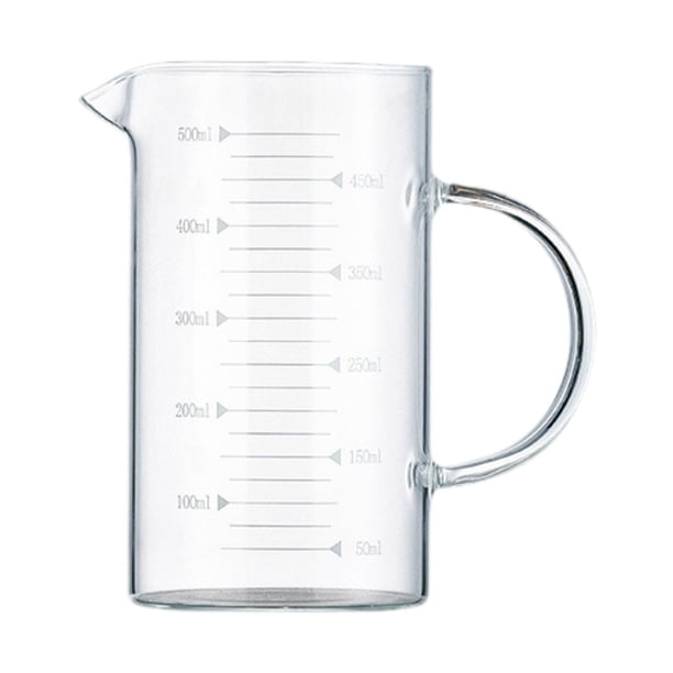 Vaso medidor de vidrio - Con boquilla en forma de pico portátil multifuncional con asa medidora 500ml