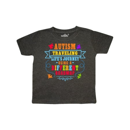 

Inktastic Autism Awareness Traveling Lifes Journey Using a Different Roadmap Gift Toddler Boy or Toddler Girl T-Shirt