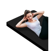 Extra Thickened 15mm Exercise Mat (72" x 32") for Men & Women Non Slip with High Density Large Shock Absorber Pad for Home Gym Travel & Floor Outside Fitness in Black