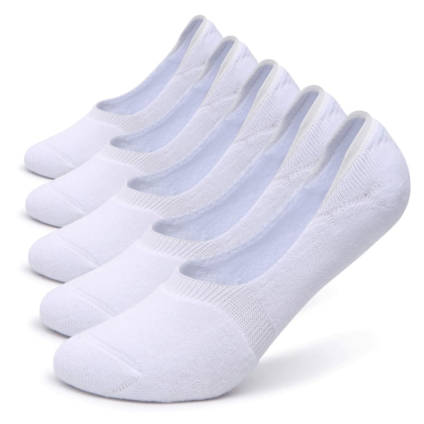 Pareberry Calcetines gruesos de algodón para mujer, atléticos, informales, de corte bajo, planos, antideslizantes, con forro para barco, paquete de 510 (talla de zapato: 5-85 blanco)