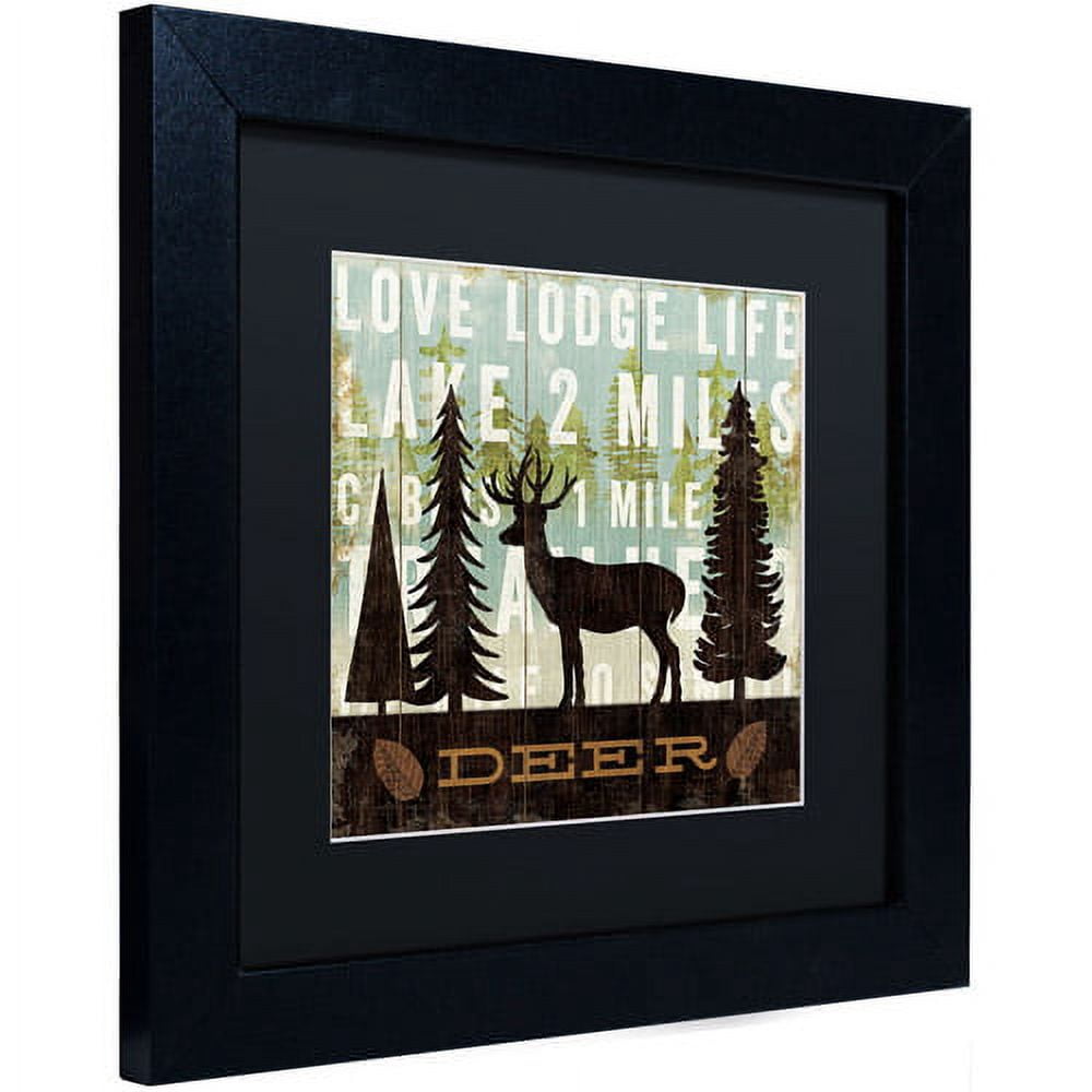 Trademark Fine Art "Simple Living Deer" Canvas Art by Michael Mullan, Black Matte, Black Frame