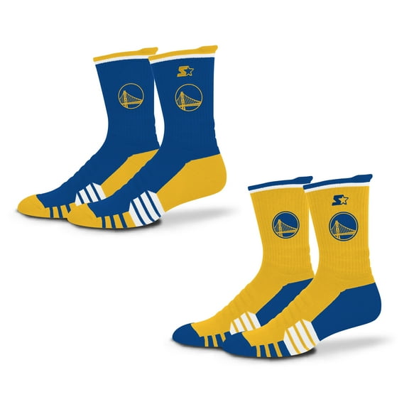 Unisex-Starter Royal/Gold Golden State Warriors Breakaway Crew Sock 2 Pack