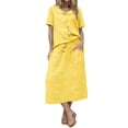 thumbnail image 2 of Uootdi Womens Two Piece Sets Peter Pan Collar Short Sleeve Top High Waist Skirt Midi Skirts Outfits Casual Boho Style Gift, 2 of 5