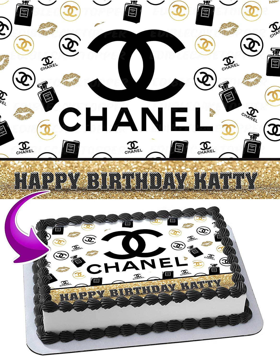 Chanel - Edible Cake Topper - 11.7 x 17.5 Inches 1/2 Sheet rectangular 