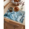 6 Pcs Placemat Marble Blue And Gold Abstract Kitchen Placemat Home