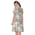 thumbnail image 2 of Bixox Robe d'Été à Manches Courtes pour Femmes Robe Ample Longueur Genou avec Poches-Ours Adorable, 2 of 7