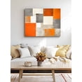 thumbnail image 4 of Burnt Orange Wall Art for Living Room,Canvas Picture Wall Decor for Bathroom Bedroom,Grey Modern Abstract Art Oil Painting Geometric Painting Artwork for Office Hallway Dining Room Decor 16"x20", 4 of 8