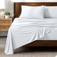 thumbnail image 1 of Bare Home Ultra-Soft Stretchy Sheet Set - Premium 1800 Collection - Deep Pockets - 4 Piece - Queen, White, 1 of 8