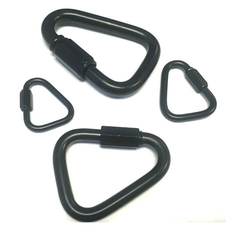 

10 Pc Set - Black Coated Satin Finish Delta Quick Link/Chain Link - 3/16