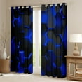thumbnail image 2 of Erosebridal Neon Honeycomb Curtains and Drapes (38x54), Blue Geometric 30%-50% Blackout Curtains for Bedroom, Abstract Stripe Curtains for Living Room, Window Curtains Room Decorative, 2 of 6