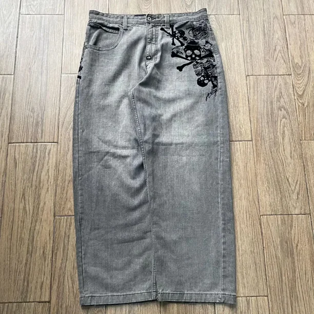 SOUTH POLE古着 アメカジ y2k SWAG ストリート 90's レア Retro southpole Jeans Skull Watermark Loose Jeans Men's and