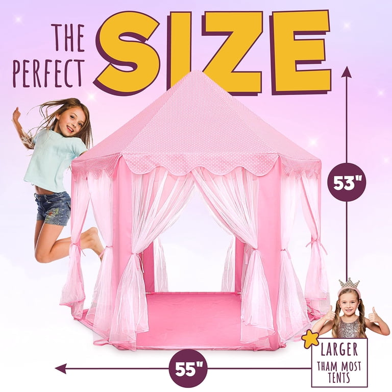 KiddiTouch Princess Castle Tent with LED Star Lights photo 5