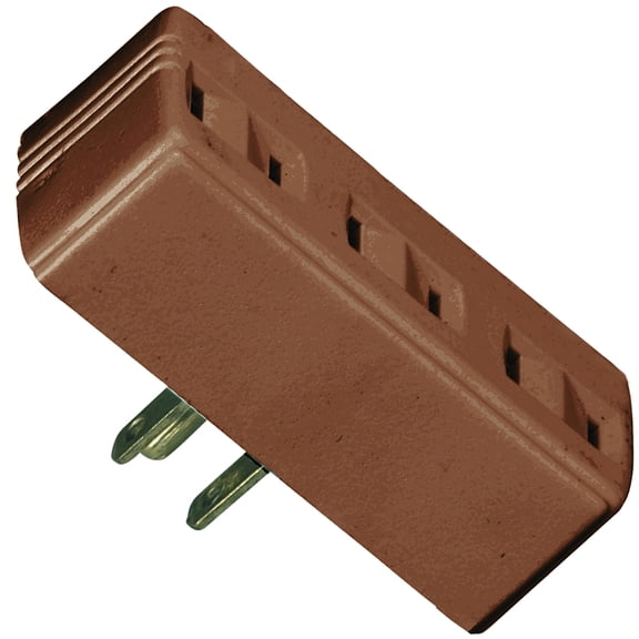 Cooper Wiring 6116081 3 Outlet 2 Wire Tap Or Adapter - Brown