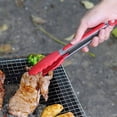 thumbnail image 3 of Cateissary Pinzas de cocina antiadherentes de 2 uds con 1 cepillo de acero inoxidable antideslizante, herramientas para ensaladas y barbacoa, Cocina y Comedor, 3 of 6