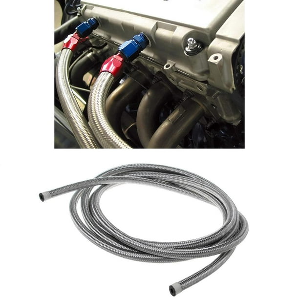 Bunblic Braided Fuel Line Hose ,an4,,an8, Type,automotive Replacement Fuel Hoses , Stainless Steel 3meter_an4, Other