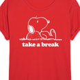 thumbnail image 3 of Peanuts - Take A Break - Juniors Ideal Flowy Muscle T-Shirt, 3 of 5