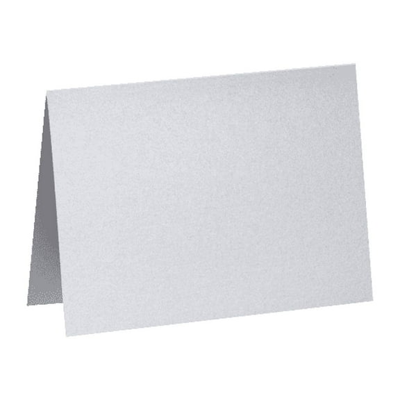 LUXPaper A2 Folded Notecards, Silver Metallic, 4 1/4 x 5 1/2, 50/Pack