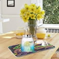 thumbnail image 6 of GZHJMY Stylish Vintage Floral Mardi Gras Carnival Absorbent Dish Drying Mat, 16 x 18 Inches Microfiber Kitchen Countertop Table Protector Multi-purpose Counter Rack Sink Drainer Pad, 6 of 6