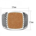 thumbnail image 3 of Anillo Color Plata Para Hombres de Acero Inoxidable Piedra de Arena, 3 of 4