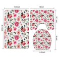 thumbnail image 3 of Pioneer Flower Floral Print Pattern Bathroom Rugs Sets 3 Piece,Toilet Cover Set,Absorbent Non Slip Bathroom Mats Sets with U-Shaped Contour Rug Toilet Rug Set, 3 of 5