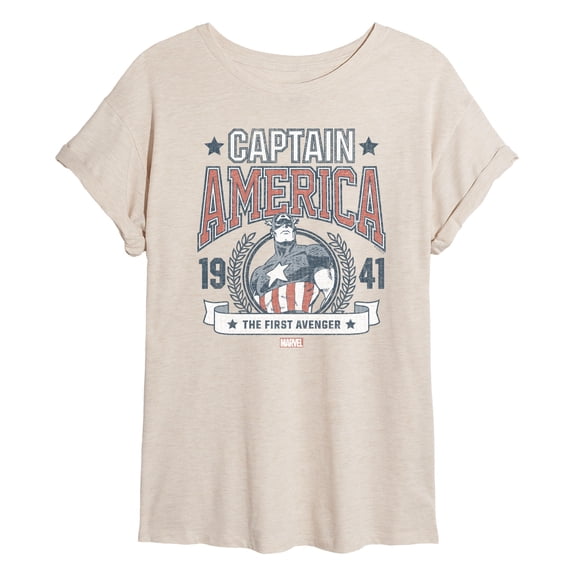 Marvel Captain America - Collegiate - Women's Oversized Graphic T-Shirt