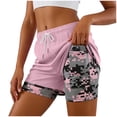 thumbnail image 4 of COMVALUE Womens Swim Trunks with Compression Liner Quick Dry 7 Inch Bathing Suit Beach Short with Zipper Pockets (Pink, M), 4 of 9