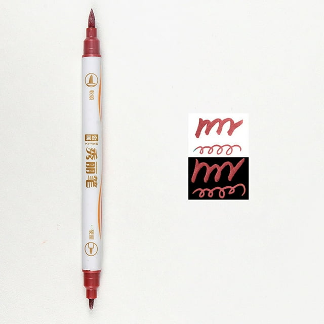 Stylo Coloré avec Double Tête 10ml Métal Nacré Stylo Doux Peinture Art Stylo Pigment Stylo Dessin à Ligne Colorée Stylo Rideau Dessin à la Main Stylos Colorés