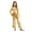 Gold, variant on Kids Girls 90s Flapper Disco Dance Clothes Metallic Ruffles Long Sleeve One Piece Jumpsuits Gold 14