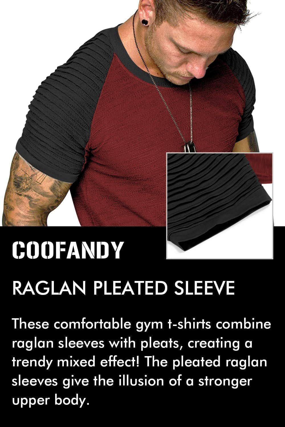 COOFANDY Mens Muscle Tshirts Fashion Raglan Sleeve Baseball Tee Shirt