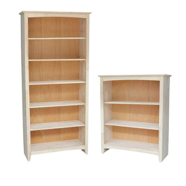 Unfinished 72 Shaker Bookcase, Unfinished Wood Bookcase With Doors