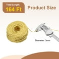 thumbnail image 2 of Cuerda de yute natural de 50 metros de Uxcell, cuerda de yute de 3 mm, cuerda de yute para manualidades, envoltura de regalos, decoración, embalaje, jardinería, colgador de plantas, amarilla, 2 of 6