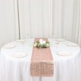 thumbnail image 2 of Balsa Circle 6 feet Rose Gold Reversible Metallic Woven Vinyl Plastic Table Runner Party Events Catering Decorations, 2 of 8