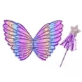 thumbnail image 1 of Girls Angel Wings Kit Angel Shaped Wing Fairy Wand Tutu Skirt Crown Necklace for Stage Performance, 1 of 3