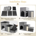 thumbnail image 5 of Airnesolly Dog Stair for Small Dog with Storage,Foldable Pet 3-Step for Couch Sofa,High Beds,17"H,Grey, 5 of 11