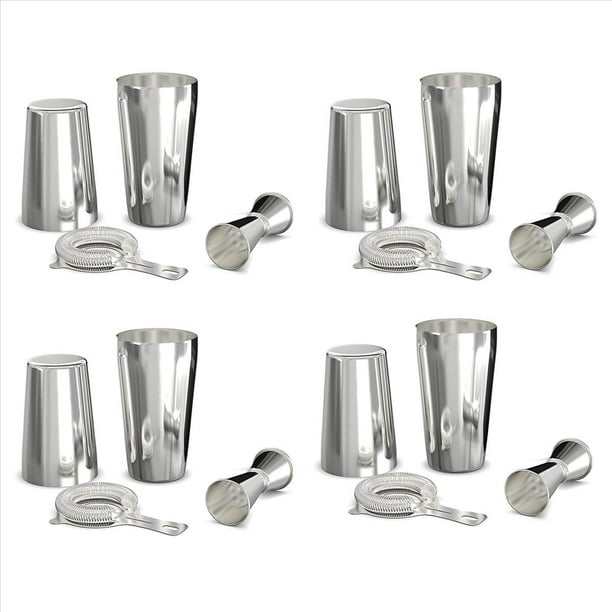 Conjunto de Coctelera Conjunto Profesional de Coctelera Boston,Colador de Cócte 8 Piece Suministros Premium Barras de Acero Inoxidable para la Experiencia Increíble Mezcla Cóctel