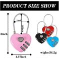 thumbnail image 2 of 4pcs Heart Padlock, Combination Lock Mini Code Lock Wire Rope 3-Digit Code Combination Padlock Couple Padlock Resettable Password Luggage Lock Box, 2 of 5
