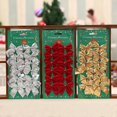 thumbnail image 2 of 12pc Christmas Tree Bows Xmas Ornaments Christmas Decorations for Home Merry Christmas Tree Decoration Gift Pendant Navidad 2021, 2 of 5