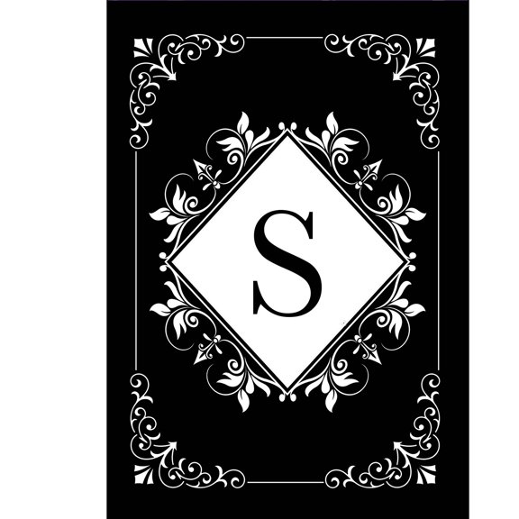 Briarwood Lane Double Sided House Flag 40x28 For Outdoor Black and White Monogram S House Flag
