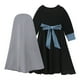 thumbnail image 4 of Odeerbi Niñas Algodón Vestido Musulmán Con Hijab Bow Patchwork Una Pieza de Vestido Islámico de Oración de Manga Larga Con Pañuelo En La Cabeza Set, 4 of 9