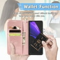 thumbnail image 6 of Allytech for Galaxy Z Fold 4 Wallet Case with Card Holder, Durable Embossed Floral PU Leather Flip Folio Kickstand Magnetic Snap Hand Strap Case for Samsung Galaxy Z Fold4 5G 2022, Rosegold, 6 of 10