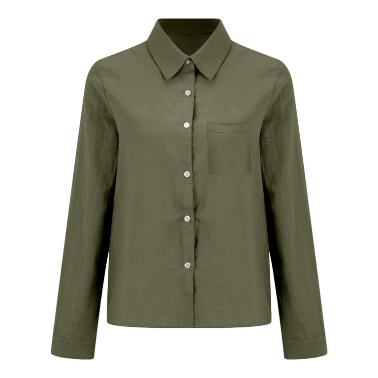 Blouses for Women Dressy Casual! Comdrip Womens Regular-Fit Button Down Blouse Dress Shirts Long Sleeve Work Blouses Ladies Tops and Blouses Jn L